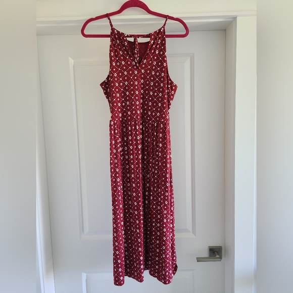 Red/Maroon Loft size medium midi dress - Picture 2 of 6